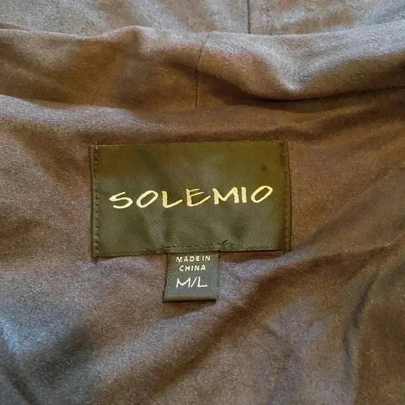 SOLEMIO DREAM DAY NAVY FAUX SUEDE JACKET CARDIGAN - Picture 4 of 4